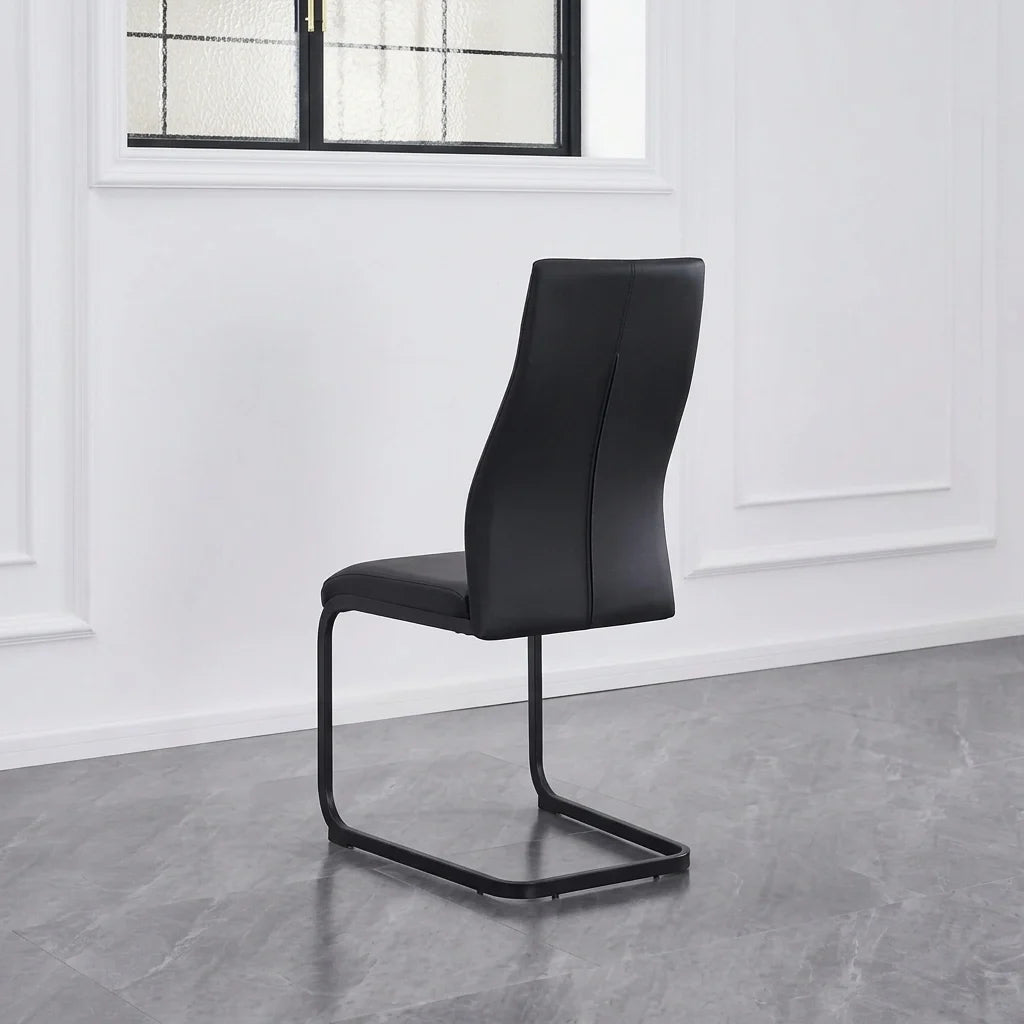 The C-1578 chairs feature soft black PU upholstery with elegant diamond stitching.