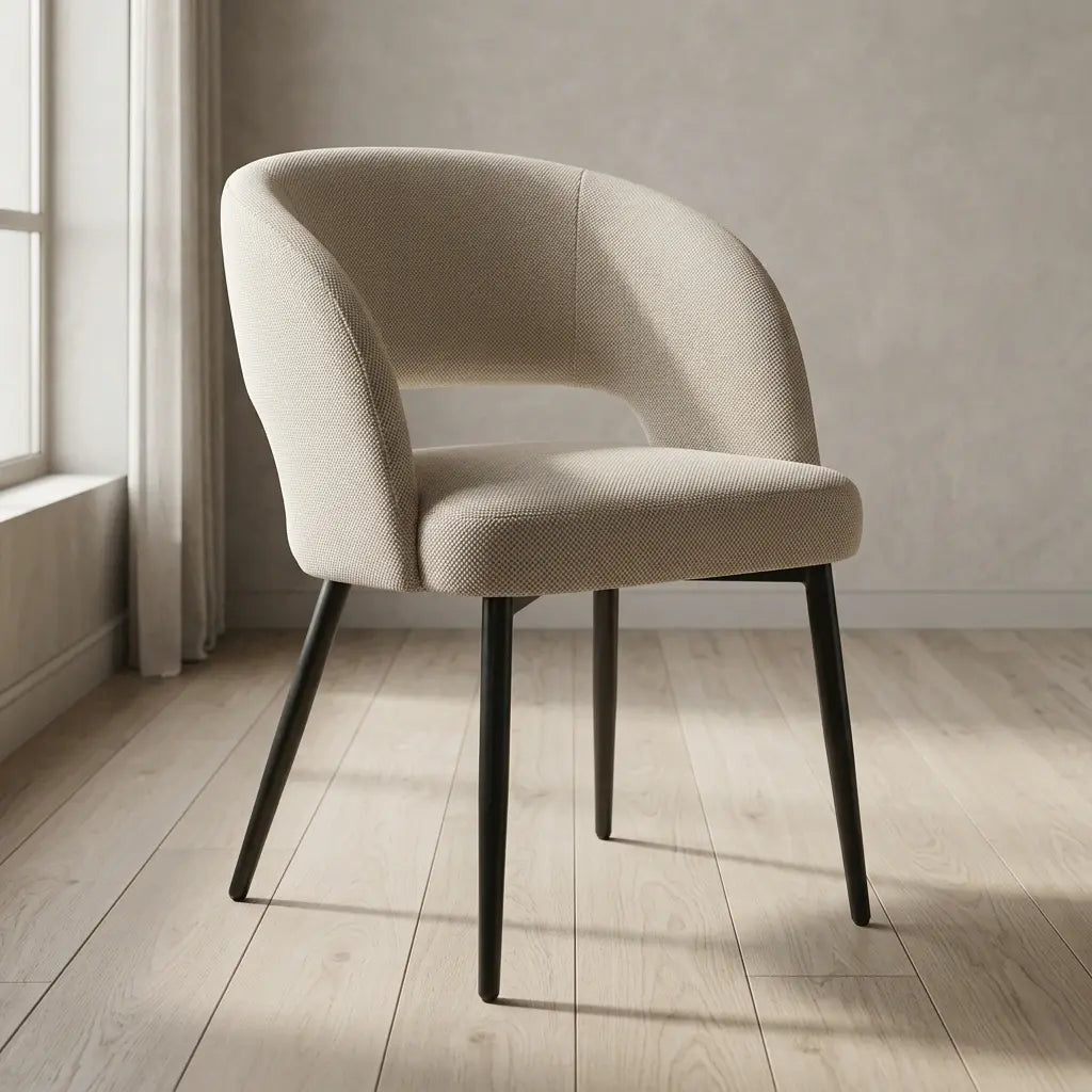 7-Piece Modern Dining Set close-up showing durable table surface texture, sturdy frame, and comfortable chair upholstery stitching