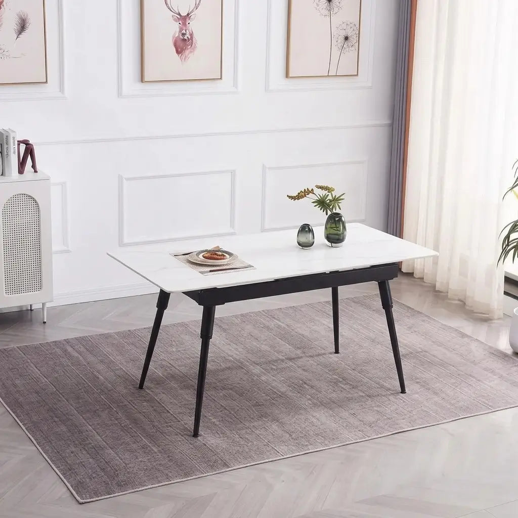 7-Piece Modern Glass Top Dining Set close-up showing smooth tempered glass edge, sturdy frame construction, and plush velvet upholstery texture
