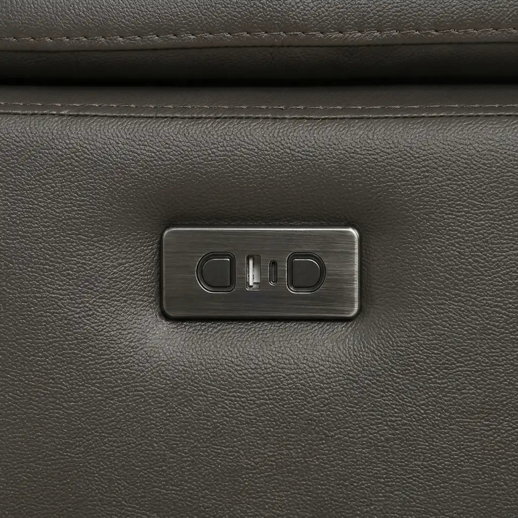 Metallic power reclining control panel with USB ports