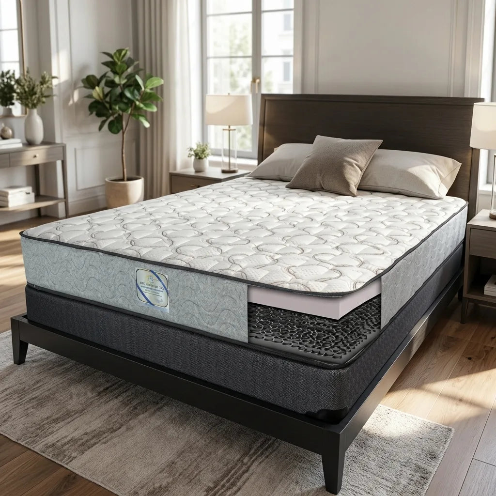 Side view showing 5 zone pocket coil mattress